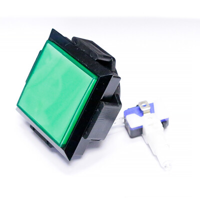 60 mm ruudukujuline surunupp 12v valgusvalgustusega LED-lülitid mündimüügiautomaadi arkaad mängukontrolleri pesa pinballi osad