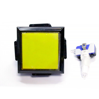 60 mm ruudukujuline surunupp 12v valgusvalgustusega LED-lülitid mündimüügiautomaadi arkaad mängukontrolleri pesa pinballi osad