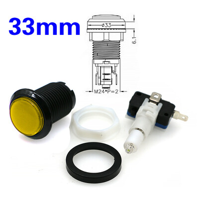 Παιχνίδι Arcade Push Button 12V Led Bulb Τετράγωνο Στρογγυλό Ορθογώνιο Τρίγωνο με Βίδα 24mm για Ανταλλακτικά Φλίπερ Swing Machine DIY