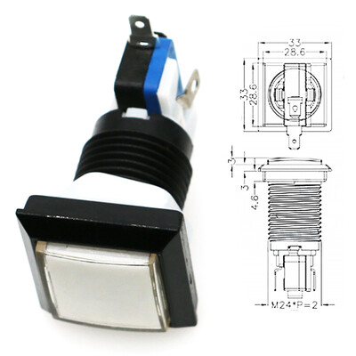 Παιχνίδι Arcade Push Button 12V Led Bulb Τετράγωνο Στρογγυλό Ορθογώνιο Τρίγωνο με Βίδα 24mm για Ανταλλακτικά Φλίπερ Swing Machine DIY