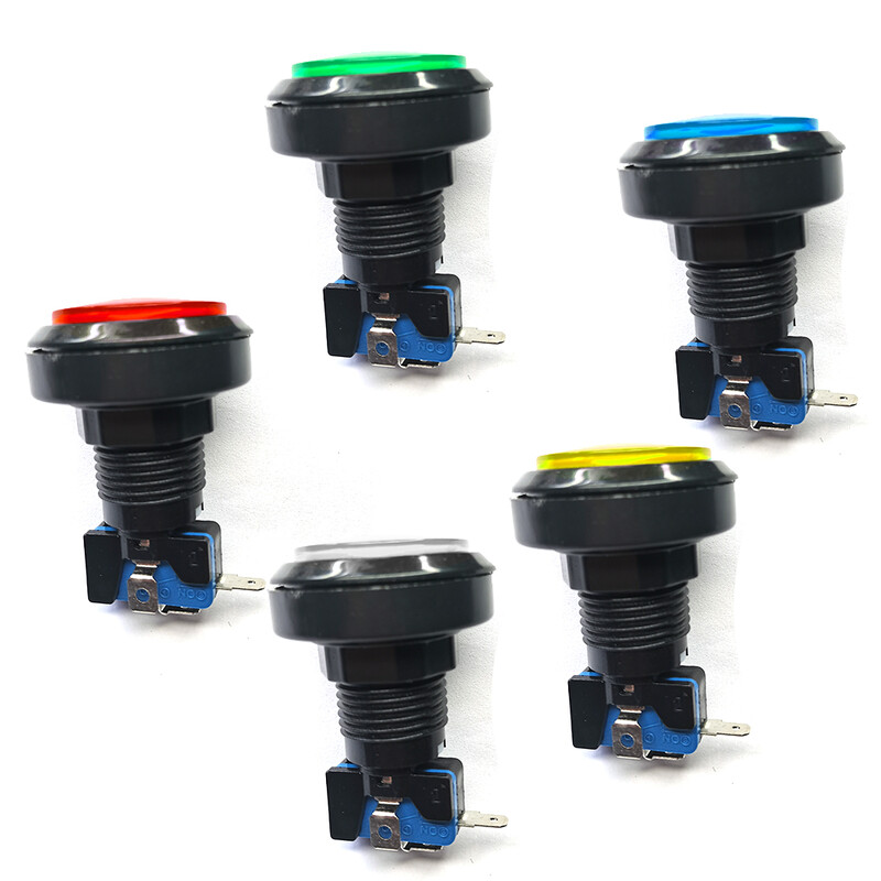 Arkadinio žaidimo mygtukas 12 V LED lemputė kvadratinis apvalus stačiakampis trikampis su 24 mm varžtu Pinball dalims sūpynės mašina "pasidaryk pats"