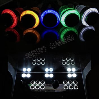 12 τμχ 6 Χρώματα Arcade LED Push Button 28mm οπή στερέωσης 5V/12V με μαύρο κάλυμμα μικροδιακόπτη 3 ακίδων για ανταλλακτικά ντουλαπιών DIY Jamma