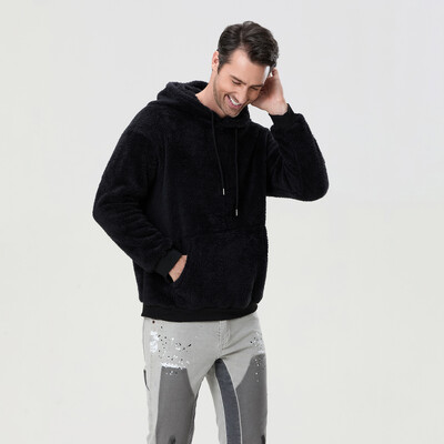 Muške majice s kapuljačom od polarnog flisa, jesen, zima, jednobojni pulover s dugim rukavima, majica s kapuljačom za trčanje, 6 boja