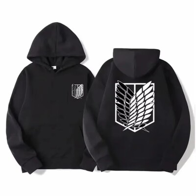 Attack on Titan meeste kapuuts – Anime Pullover meeste ja naiste dressipluus Streetwear Harajuku Style Shingeki no Kyojin kapuuts 