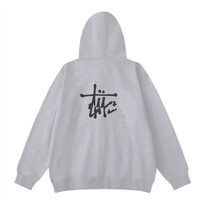 Hanoră cu glugă din bumbac pur pentru bărbați și femei, cu litere de marca japoneză la modă, la modă, pentru sport în aer liber, pulover cu gât turnu