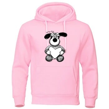 2024 Популярни есенно/зимни ежедневни мъжки качулки Аниме Lucky Dog Printed Hoodies Спортно облекло Хип-хоп улично облекло за двойка