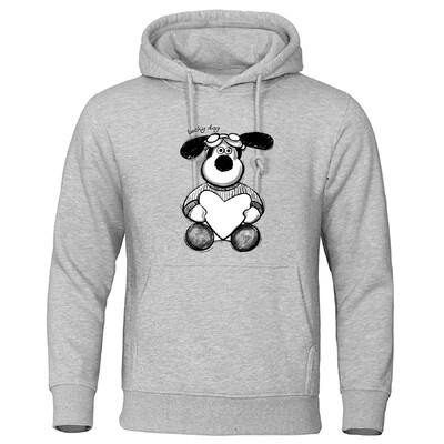 Popularne jesen/zima ležerne muške majice s kapuljačom 2024. Anime majice s kapuljačom s printom Lucky Dog Sportska odjeća Hip Hop Ulična odjeća za parove