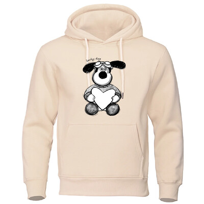 Popularne jesen/zima ležerne muške majice s kapuljačom 2024. Anime majice s kapuljačom s printom Lucky Dog Sportska odjeća Hip Hop Ulična odjeća za parove