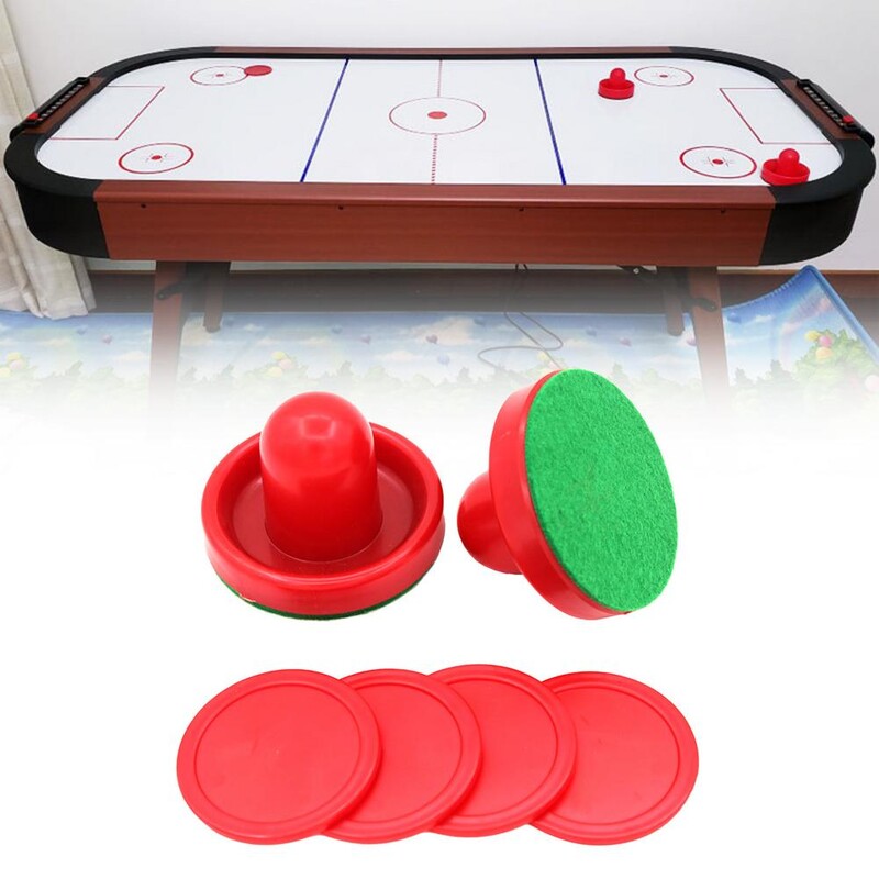 Gaisa hokeja ripas un lāpstiņas Gaisa hokeja stūmēji Gaisa hokeja rezerves ripas galda spēlēm Aprīkojuma piederumi 4 PCS Puck Pi