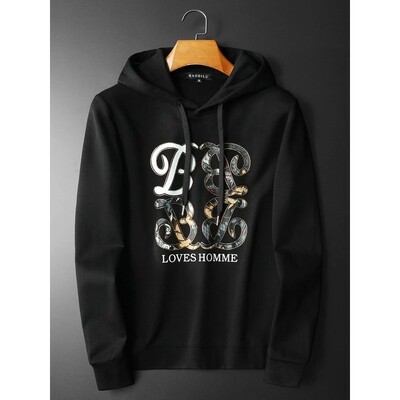 2024 m. vyriškas ir moteriškas gobtuvo raštas didelio dydžio tendencijų rudens ir žiemos drabužių paketas Laisvo stiliaus didelio svorio gobtuvas