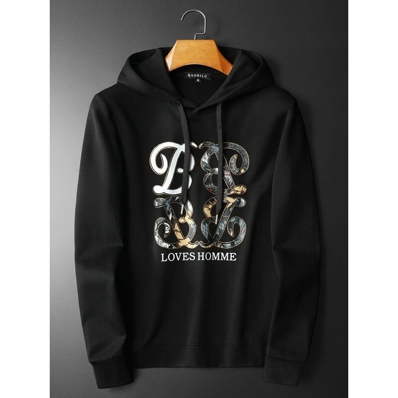 2024 m. vyriškas ir moteriškas gobtuvo raštas didelio dydžio tendencijų rudens ir žiemos drabužių paketas Laisvo stiliaus didelio svorio gobtuvas