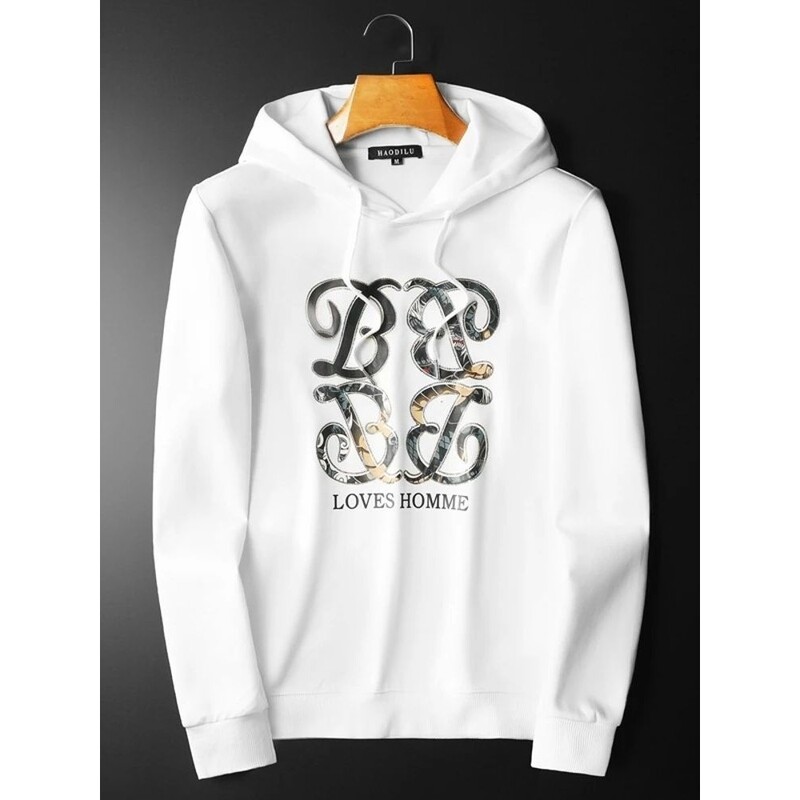 2024 m. vyriškas ir moteriškas gobtuvo raštas didelio dydžio tendencijų rudens ir žiemos drabužių paketas Laisvo stiliaus didelio svorio gobtuvas