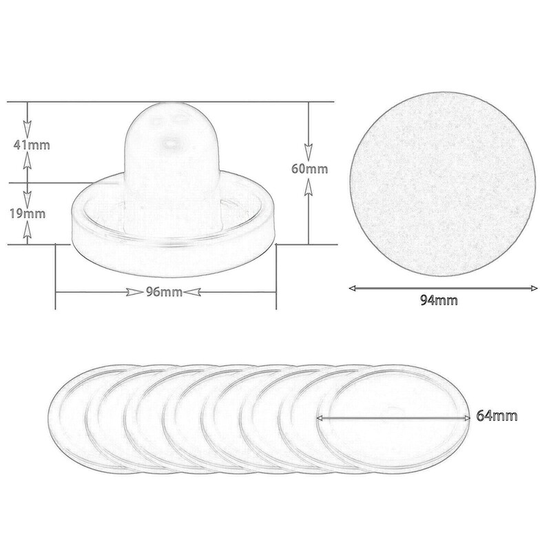 Oro ritulio stūmikliai ir oro ritulio rituliai, įvarčių rankenų stūmikliai, veltinio pakaitiniai priedai, skirti oro ritulio stalų įrangai