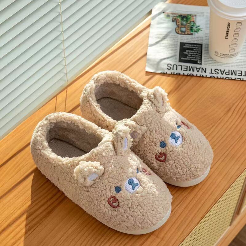 Нова есенна и зимна чанта за дамски чехли с памучни чехли за домашна употреба, анимационни сладки вътрешни и външни неплъзгащи се топли чехли на едро