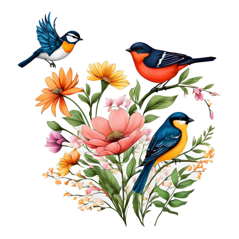 Творчески акварел цвете птица стикер за стена стикер за тоалетна декорация за баня самозалепващ се стикер за тоалетна седалка