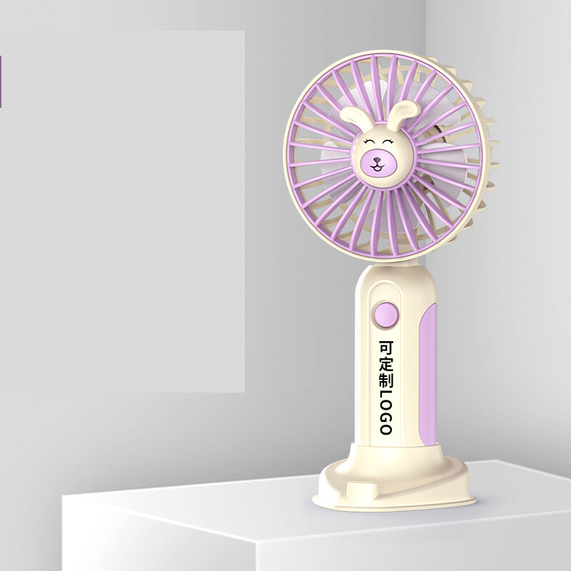 Animacinių filmų nešiojamas mažas ventiliatorius, nešiojamasis įkrovimas bendrabutyje biuro stalinis mažas ventiliatorius, reklaminė dovana įmonei
