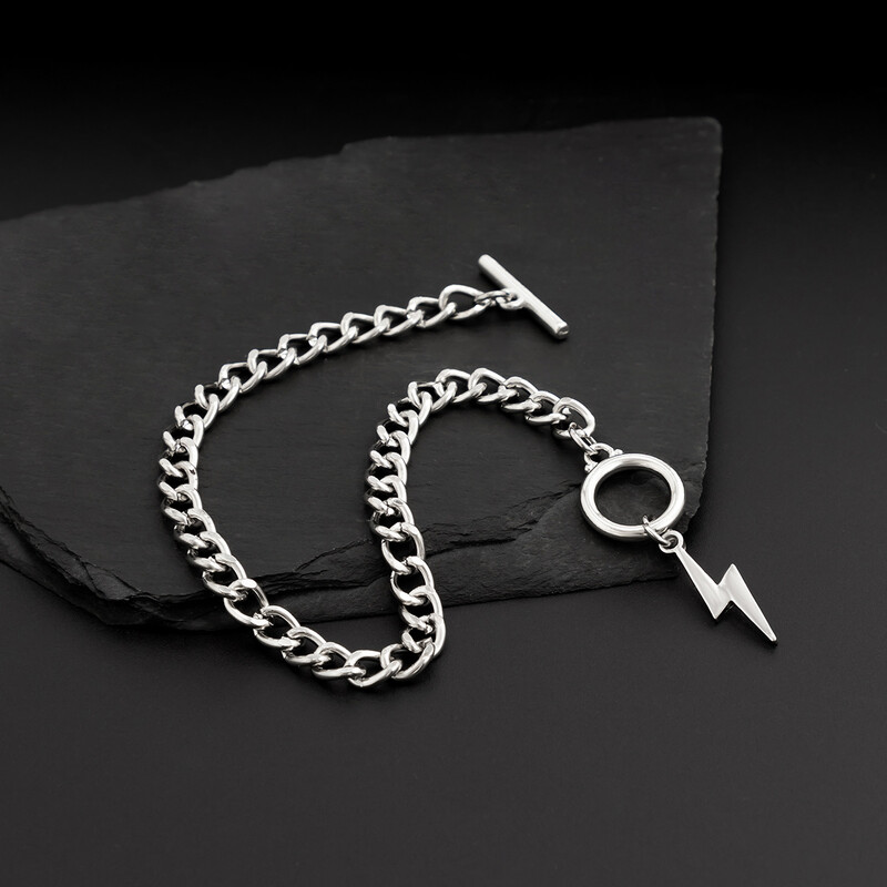 Europski i američki hip-hop munja OT narukvica s kopčom muški trend niša modna narukvica prekogranična muška narukvica narukvica Yiwu nakit