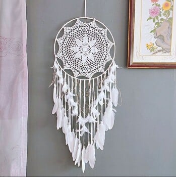 Indian Big Dream Catcher Indoor Creative μενταγιόν Γάμος Διακόσμηση γάμου Χονδρικό μενταγιόν με φτερά Light μενταγιόν