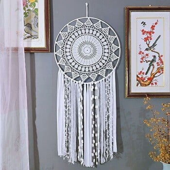 Indian Big Dream Catcher Indoor Creative μενταγιόν Γάμος Διακόσμηση γάμου Χονδρικό μενταγιόν με φτερά Light μενταγιόν