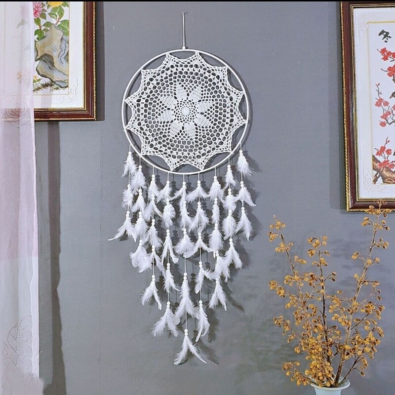 Indijski veliki hvatač snova, kreativni privjesak za vjenčanje, vjenčanje, dekoracija za vjenčanje, veleprodaja privjeska od perja, svjetiljka, privjesak