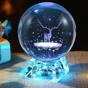 Δωρεάν αποστολή Creative Glowing Personalized Crystal Basketball Football Δώρα γενεθλίων για Αγόρια Friends Brothers Souvenir Στολίδια