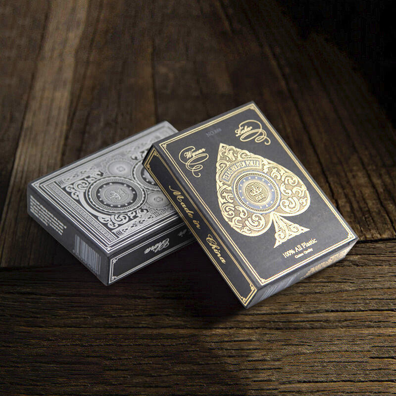 24K zlatno srebro PVC pune plastične karte za igranje Debele vodootporne izdržljive poker karte Špil za igru Poker set Magic Cards Big Line