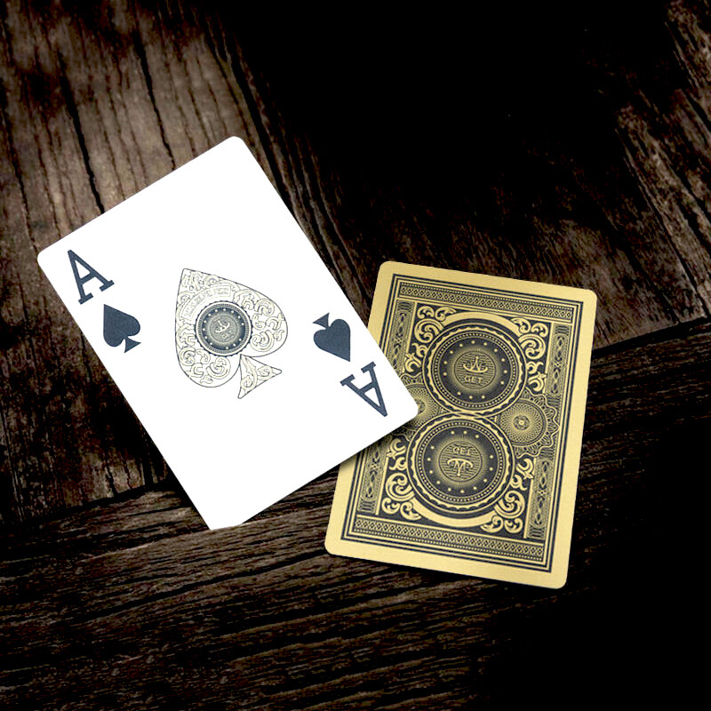 24K zlatno srebro PVC pune plastične karte za igranje Debele vodootporne izdržljive poker karte Špil za igru Poker set Magic Cards Big Line