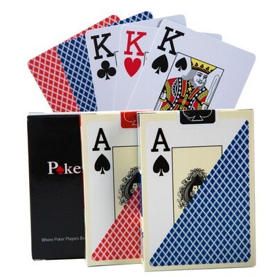 Водоустойчива карта за игра Издръжлива гладка PVC пластмаса Texas Hold`em Scrub Покер клубни карти с голям шрифт за всички покер игри