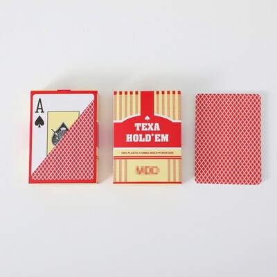 Vodootporna igraća karta Izdržljiva glatka PVC plastika Texas Hold'em Scrub Poker Club kartice velikog fonta za sve igre pokera