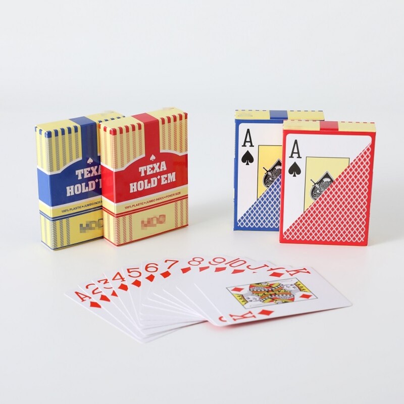Vodootporna igraća karta Izdržljiva glatka PVC plastika Texas Hold'em Scrub Poker Club kartice velikog fonta za sve igre pokera