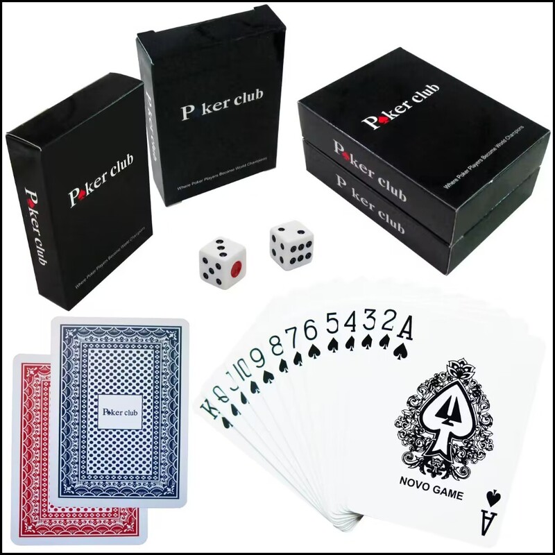 Vodootporna igraća karta Izdržljiva glatka PVC plastika Texas Hold'em Scrub Poker Club kartice velikog fonta za sve igre pokera