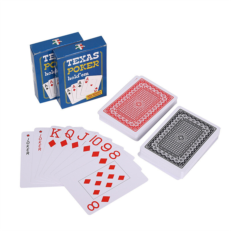 55KOM Novi špil karata PVC Scrub vodootporne karte za igranje, plastični set Texas Hold'em pokera s velikim likom u kutiji za stolnu igru