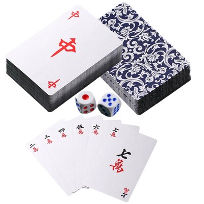144 karte/komplet Mahjong karte za igranje Mat Putne igre Poker Set Pribor za obiteljsko okupljanje Party