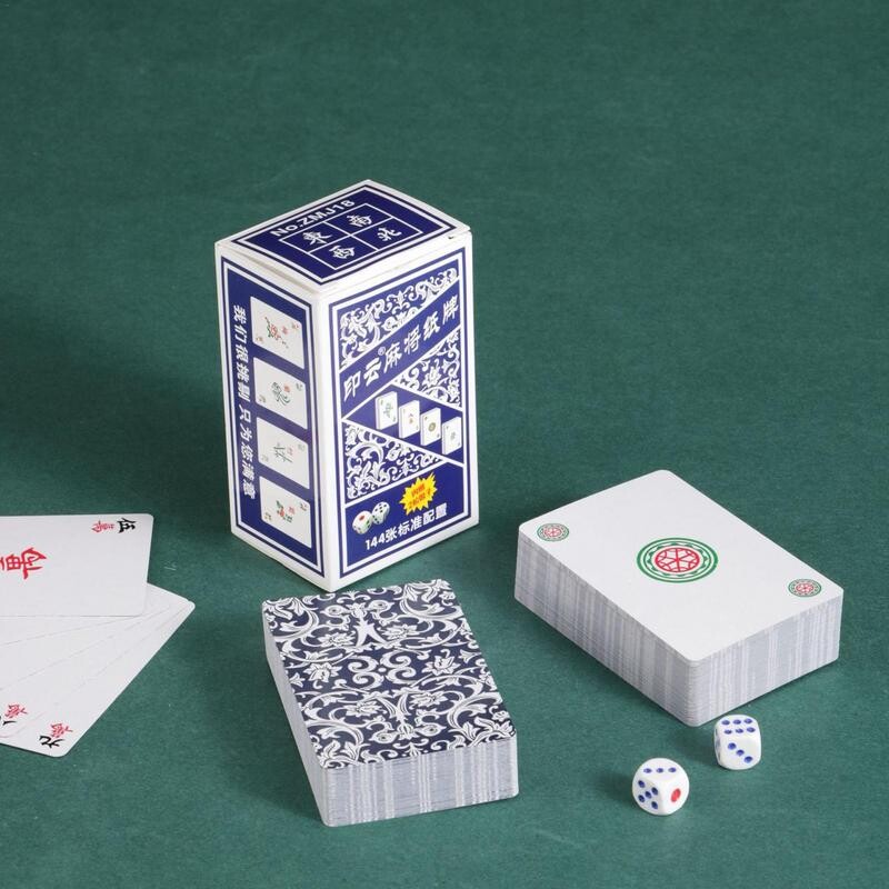 144 karte/komplet Mahjong karte za igranje Mat Putne igre Poker Set Pribor za obiteljsko okupljanje Party
