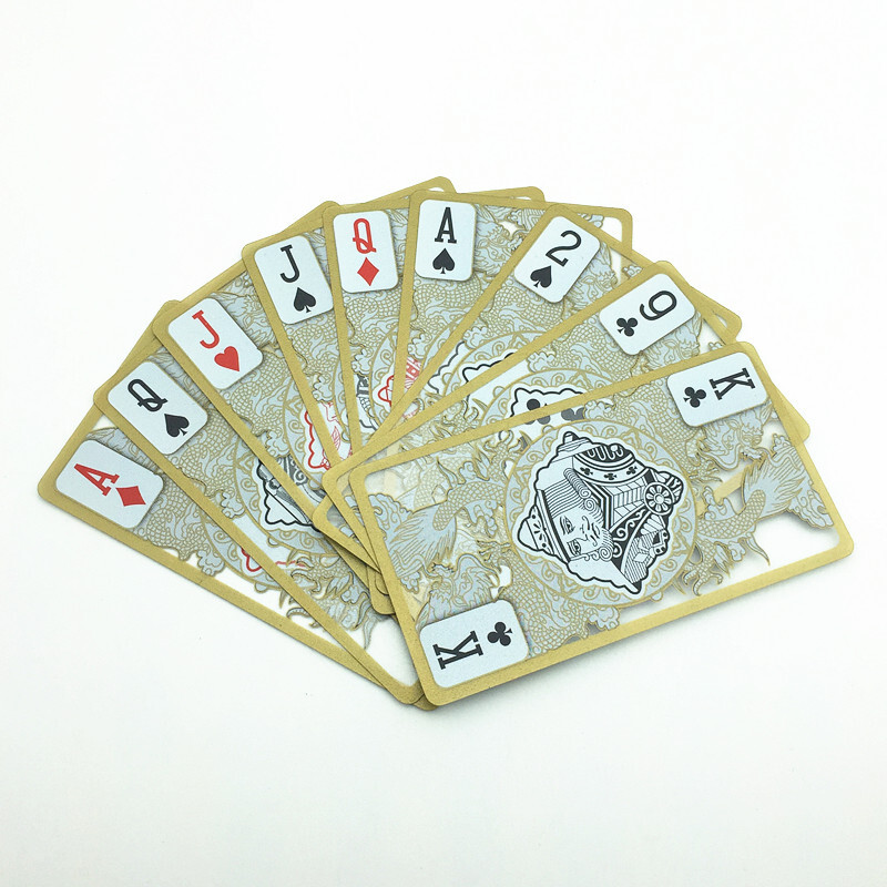 Visokokvalitetne prozirne plastične karte za igranje Vodootporne zlatne poker karte Dragon Card Game Collection Poklon S412