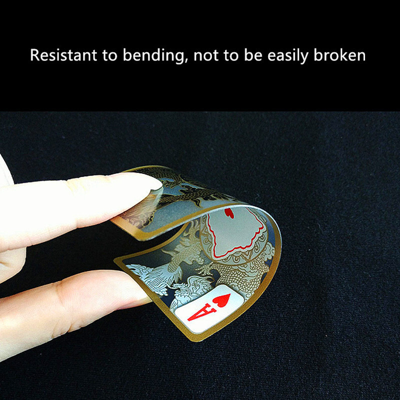 Visokokvalitetne prozirne plastične karte za igranje Vodootporne zlatne poker karte Dragon Card Game Collection Poklon S412