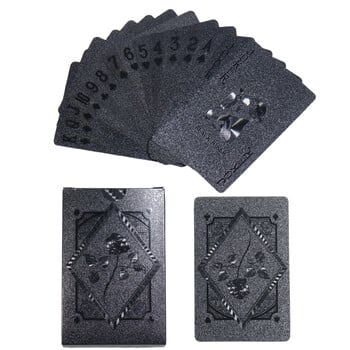 Готини карти за игра с черно фолио Играта Black Pearl Poker Carta Водоустойчиви карти за игра Black Rose Skull Dollar Тесте карти