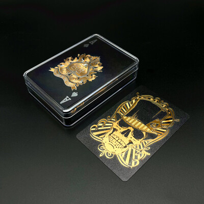 1 špil Lubanja Poker Crna Zlatna Srebrna Plastične karte za igranje Vodootporna Zabavna Društvena Igra Drinking Party Poklon za Noć vještica