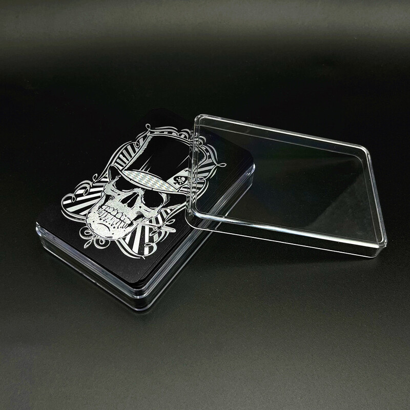 1 špil Lubanja Poker Crna Zlatna Srebrna Plastične karte za igranje Vodootporna Zabavna Društvena Igra Drinking Party Poklon za Noć vještica