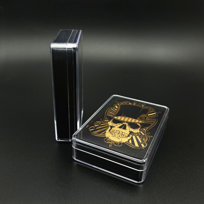 1 špil Lubanja Poker Crna Zlatna Srebrna Plastične karte za igranje Vodootporna Zabavna Društvena Igra Drinking Party Poklon za Noć vještica