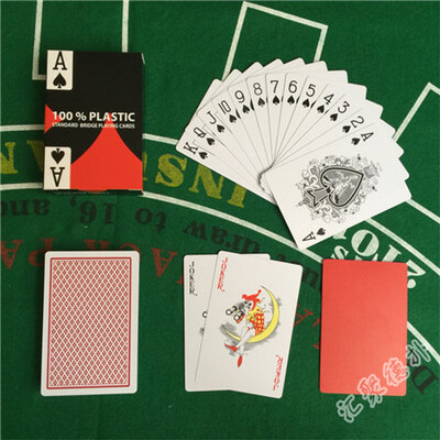 1 бр. 2 цвята червено и синьо 58 мм/2,28 инча * 88 мм/3,46 инча Baccarat Texas Hold`em PVC водоустойчива пластмасова карта за игра на покер Развлечение