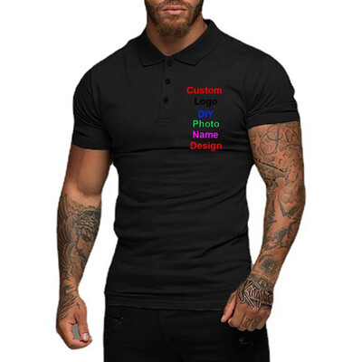 Prilagođena DIY polo majica Ljetna fitness jednobojna pamučna polo majica s logotipom marke Muška ležerna sportska odjeća za teretanu kratkih rukava