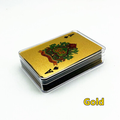 1 špil plastičnih poker karata s prozirnom akrilnom kutijom Rose Glod Srebrne igraće karte Društvena igra Poklon za obiteljski dom