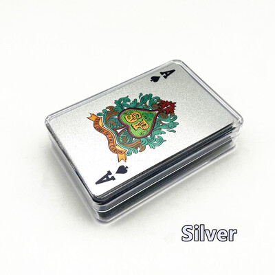 1 špil plastičnih poker karata s prozirnom akrilnom kutijom Rose Glod Srebrne igraće karte Društvena igra Poklon za obiteljski dom