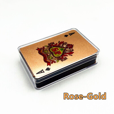 1 špil plastičnih poker karata s prozirnom akrilnom kutijom Rose Glod Srebrne igraće karte Društvena igra Poklon za obiteljski dom
