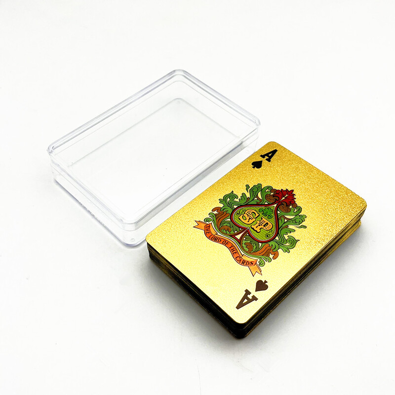 1 špil plastičnih poker karata s prozirnom akrilnom kutijom Rose Glod Srebrne igraće karte Društvena igra Poklon za obiteljski dom