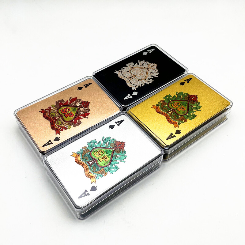 1 špil plastičnih poker karata s prozirnom akrilnom kutijom Rose Glod Srebrne igraće karte Društvena igra Poklon za obiteljski dom