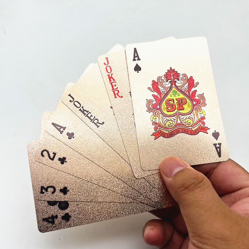 1 špil plastičnih poker karata s prozirnom akrilnom kutijom Rose Glod Srebrne igraće karte Društvena igra Poklon za obiteljski dom