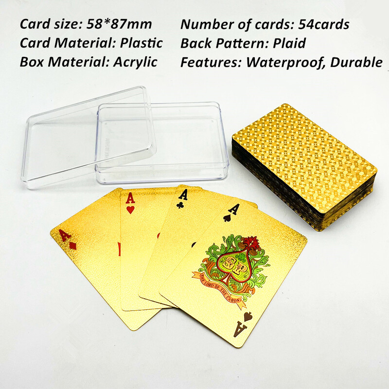 1 špil plastičnih poker karata s prozirnom akrilnom kutijom Rose Glod Srebrne igraće karte Društvena igra Poklon za obiteljski dom