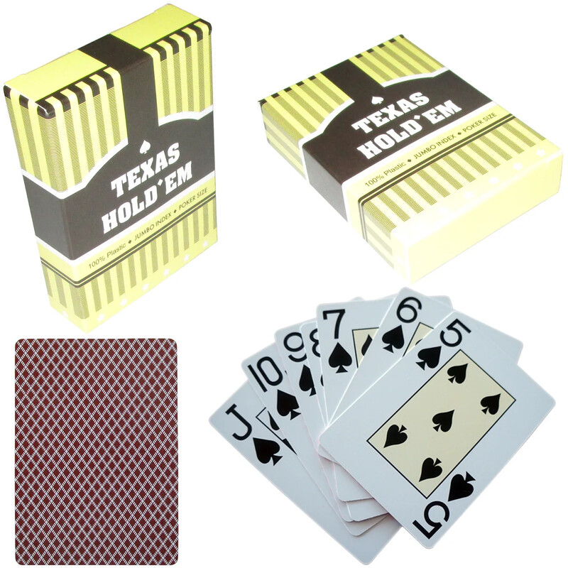 Texas Holdem plastične poker karte s velikim slovom 63*88, veličina 56 komada, vodootporna, otporna na habanje, stražnja strana, ribana površina